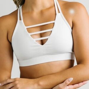 Zyia White Grid Bra - EUC size xxl